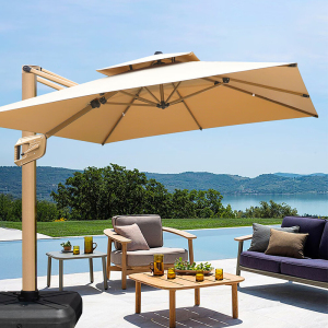 阳光遮阳伞户外伞庭院伞别墅花园露台罗马伞 [加强款8CM铝杆]3圆+400水箱