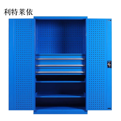 利特莱依工具柜加厚铁皮储物柜工厂车间用带抽屉汽修多功能收纳柜通门内三抽柜蓝色