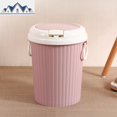 创意卫生间垃圾桶家用客厅卧室厕所厨房带盖垃圾筒有盖弹盖拉圾桶 三维工匠