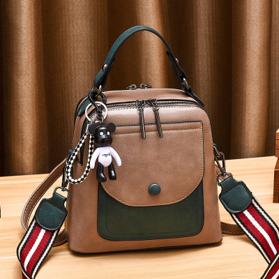 2021新款经典都市休闲女包手提单肩包双肩包潮流简约百搭卡其色