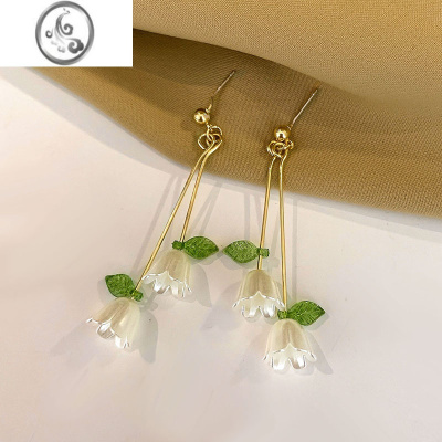 JiMi铃兰花流苏耳夹女无耳洞耳饰2023年新款潮小众设计高级感气质耳钉