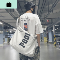 文艺男生手拎帆布书包潮流大容量布包日系学生韩版男女斜跨单肩包NEW LAKE男士单肩包