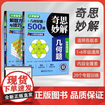 2024奇思妙解几何题:小学数学几何好题500道 小学数学解题方法与技巧一年级二年级三年级四年级五年级六年级数学专题训练