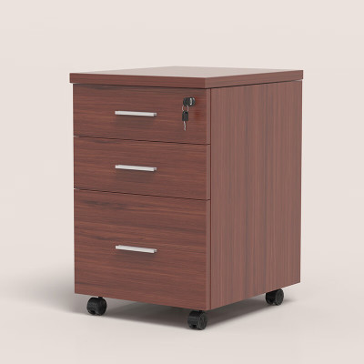 苏宁 质凡 活动柜文件资料储物柜三抽红樱桃色/ZF-HDG013/400*400*620mm