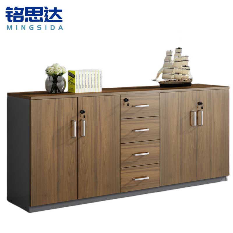 铭思达矮柜胡桃色四门四抽台