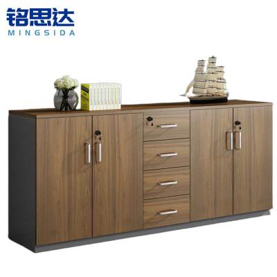 铭思达矮柜胡桃色四门四抽台