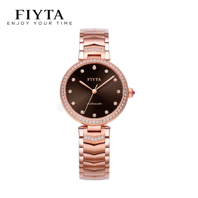 新品正品飞亚达女士手表心弦系列自动机械腕表女表LA869009.PKPH玫瑰金棕色LA869009.PKPH