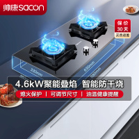 帅康(sacon)E8T01F燃气灶嵌入式双眼灶4.6kW大火力防干烧可调节尺寸钢化玻璃台嵌两用家用炉具台式煤气灶液化气