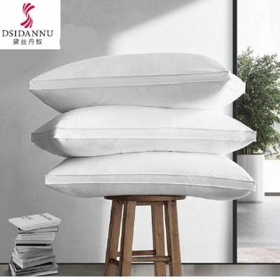 黛丝丹奴家纺纯棉羽丝绒枕护颈枕头纯白枕芯成人单人学生