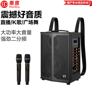 惠度(HuiDu)专业双数字直播OTG直播音箱立体环绕电视娱乐音响户外移动拉杆音箱