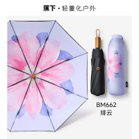 蕉下(beneunder)太阳伞防晒防紫外线遮阳伞 三折黑胶绯云 BM662