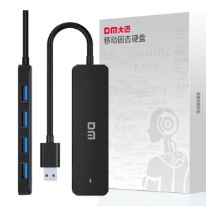大迈(DM)GZD090 USB转四口USB3.2高速集线器(计价单位:个) 黑色