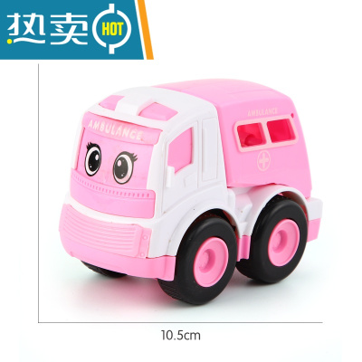 儿童惯性工程车挖机各类消防车套装玩具车3岁男孩迷你小汽车警车真智力萌趣救护车回力玩具