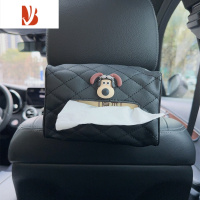 三维工匠汽车座椅背遮阳板纸巾盒抽创意可爱卡通车载上挂式抽纸盒车内用品 长耳朵小狗抽纸盒-送纸巾
