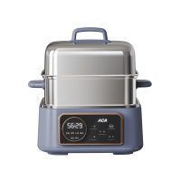 北美电器ACA双层电蒸锅 ALY-G12ZG15D 三档微电脑控制 防干烧不锈钢设计 24-30cm大口径健康蒸煮