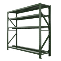 帅畅消防铁锹镐农具摆放架安保装备器材存放架绿色货架大盾牌架重型-主架