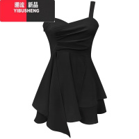 YIBUSHENG吊带裙气质高级感修身显瘦连衣裙女2024新款不规则收腰短裙子季