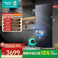 海信大薄荷2.0 509L法式多门冰箱双系统自动制冰超薄超窄零嵌入大容量净味BCD-509E5SFZSD灰