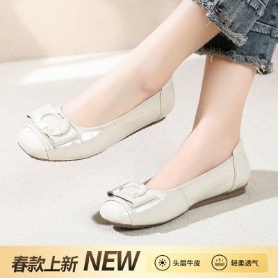 时尚浅口鞋女款2026春秋新款平跟鞋女不累脚复古舒适豆豆单鞋_159