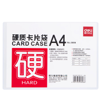 得力(deli)A4透明硬胶套卡套文件套展示框pvc证件塑料套纸保护套材料展示袋 5806