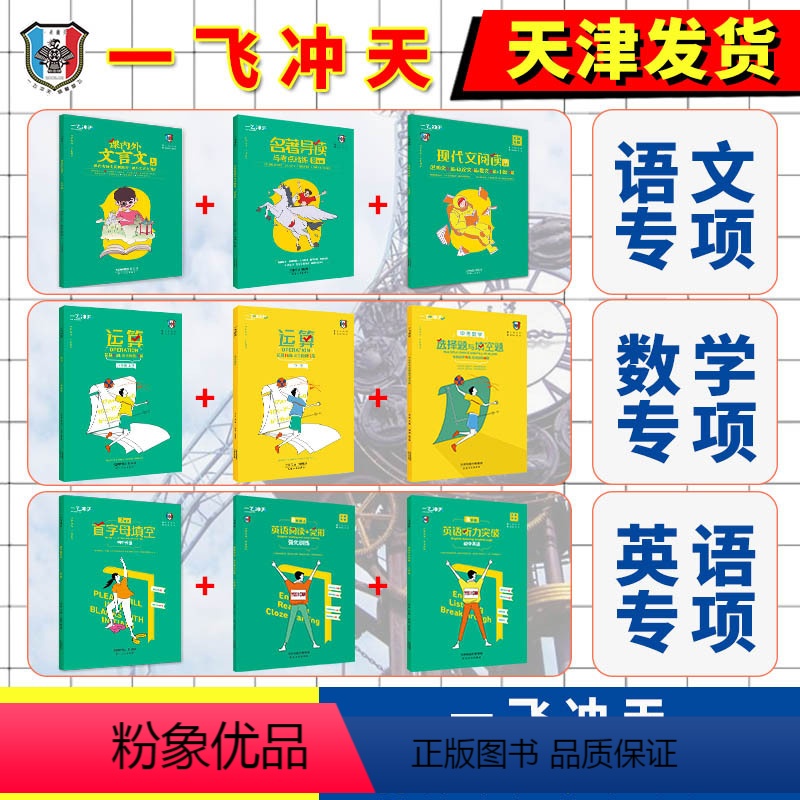 名著导读与考点精炼一本通 九年级+中考 [正版]2024天津专版一飞冲天语文数学英语专项训练七八九年级中考基础知识强化训