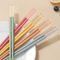 康巴赫(KBH)筷子果缤纷五彩分食合金筷子套装餐具套装不易发霉防滑5双装