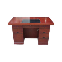 DXBG老板桌大班台总裁桌椅组合贴实木皮办公桌简约现代单人主管经理桌1.4米贴木皮办公桌