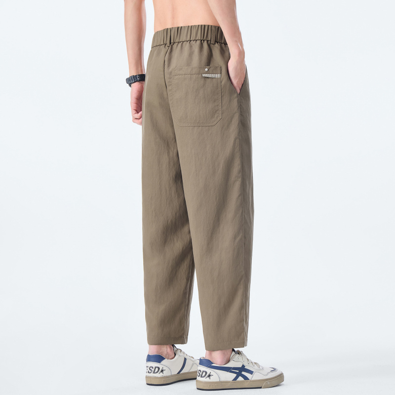 2026夏季男装冰丝九分休闲裤日系宽松垂感休闲裤男薄款透气直筒裤