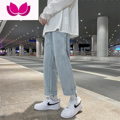 七斓直筒宽松牛仔裤男士新款潮牌ins高街百搭休闲阔腿港风长裤子
