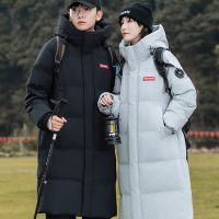 冬季新款过膝连帽中长款男女同款棉服年加厚保暖时尚情侣外套