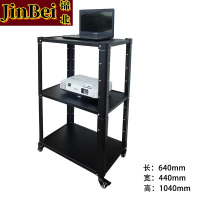 锦北电脑设备架推车机房培训检测车打印机移动工作台三层 黑色款