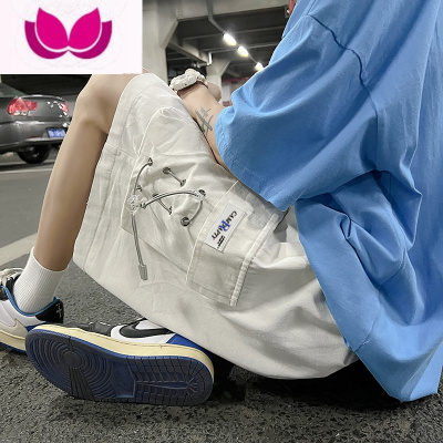 七斓潮牌高街工装短裤男夏季休闲中裤宽松阔腿痞帅大裤衩百搭五分裤子