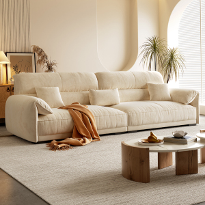 欧梵森亲肤冰点绒布艺沙发客厅家用小户型奶油风云现代简约宽坐深沙发 单人位1.1米 亲肤耐磨冰点绒【海绵款】颜色备注