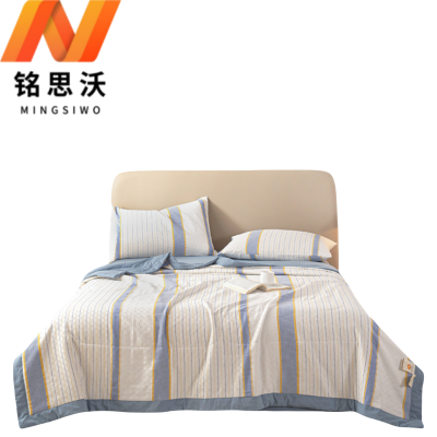 铭思沃夏被四件套1.8*2.0m床 蓝条纹 套