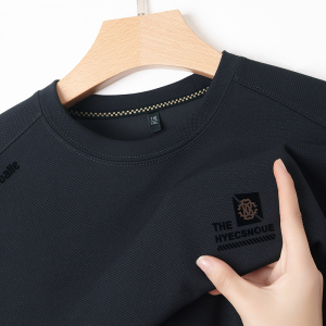 啄木鸟高档卫衣男加绒加厚冬季新款圆领长袖t恤中年男士保暖上衣