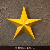 铁艺工业风星星挂饰背景墙铁皮画车牌挂墙五角星墙上房间装饰壁饰 三维工匠 YI-绿色18cm
