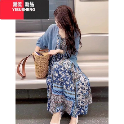 YIBUSHENG法式碎花连衣裙女季新款气质高级感小众搭配防晒衫显瘦拍照