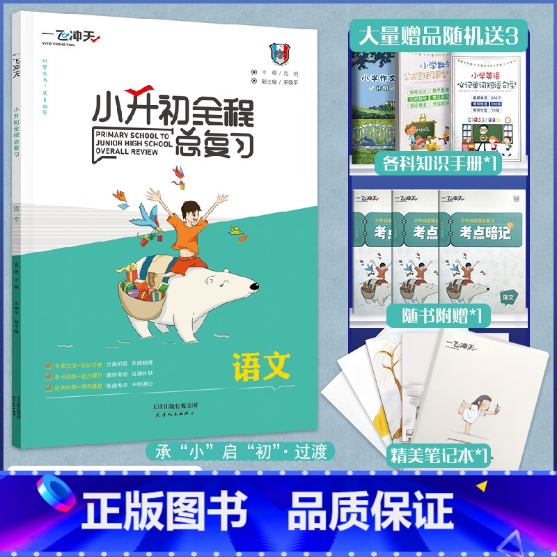 [22版 一飞冲天小升初]全程总复习(语文) 小学升初中 [正版]2025新天津专版一飞冲天小升初语文数学英语专项训练全