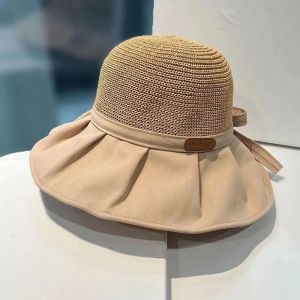 韩版拼接渔夫帽大帽檐女春夏透气户外遮阳蝴蝶结