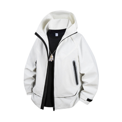 男装潮牌冲锋衣夹克男连帽春秋季新款户外登山情侣运动休闲外套男