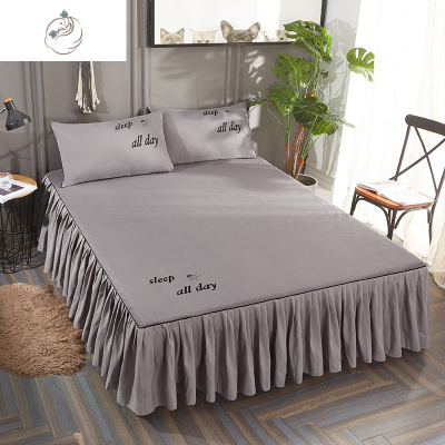 棉床罩床裙式床套单件棉防滑保护套1.5米1.8m床单床笠舒适主义