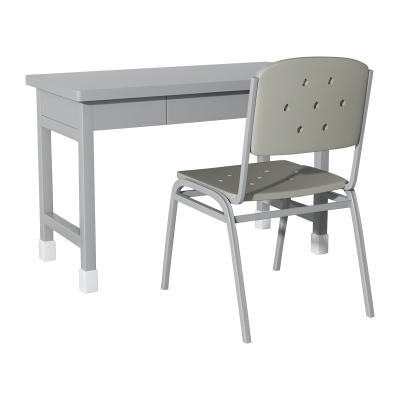 翌嘉 制式营具办公桌营房钢制学习桌 制式三抽桌椅组合(一桌一椅)