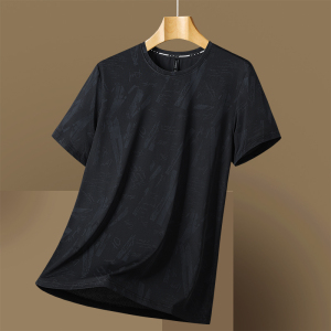 渔人船长夏季加肥加大大码男士运动T恤运动休闲迷彩印花圆领短袖