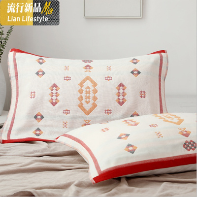 特价棉纱布枕巾一对日系棉四层加厚枕头巾男女学生枕头巾三维工匠