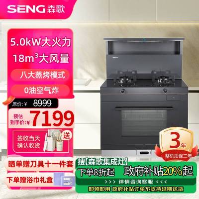 森歌(SENG)集成灶L1ZK蒸烤一体外观美 大容量厨房灶具家用蒸烤箱燃气灶 灰色液化气
