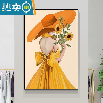 敬平轻奢人物客厅玄关装饰画女服装店墙上挂画卧室床头壁画美女走廊画装饰画