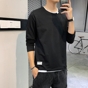 春秋季男士长袖T恤韩版潮牌ins纯棉简约打底衫青少年衣服