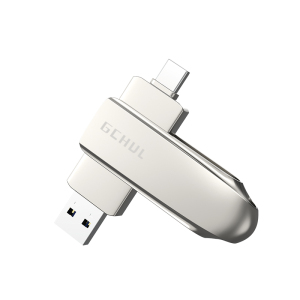杰储(GCHUL)UP1300 128G USB3.2双接口超高速固态闪存U盘/优盘 (计价单位:个) 银色