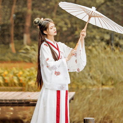 新款上市-汉服女中国风学生交领齐腰广袖超仙古装飘逸清新淡雅小个子夏季