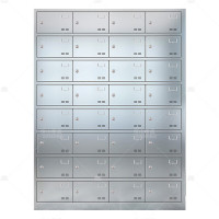 悦山不锈钢餐盘柜食堂员工多门储物柜304不锈钢32门钥匙锁YSOA11FO32MP304Y